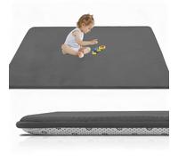RxueSug Large Kids Crawling Play Mat, 120 x 120 cm Dark Grey Foldable Baby Play Mat, Large Thick Foam Playmat Waterproof, 2cm Non-Slip for Children, Toddlers & Babies, Playpen Mat f Outdoor Indoor