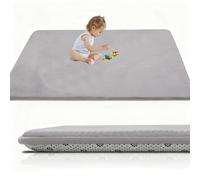RxueSug Large Kids Crawling Play Mat, 50 x 120 cm Silver Grey Foldable Baby Play Mat, Large Thick Foam Playmat Waterproof, 2cm Non-Slip for Children, Toddlers & Babies, Playpen Mat f Outdoor Indoor