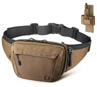 RXW Tactical Concealed Carry Fanny Pack, CCW Fanny Pack, Waist Bag for Men, Hip Bag Compact Belt Bag for Hiking, EDC Waist Pack(Adjustable Up to 60" Waist)