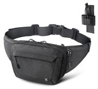 RXW Tactical Concealed Carry Fanny Pack, CCW Fanny Pack, Waist Bag for Men, Hip Bag Compact Belt Bag for Hiking, EDC Waist Pack(Adjustable Up to 60" Waist)