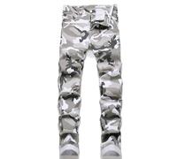 RXXKKK Men's Regular Slim Fit Jeans, 715 Camouflage, 32