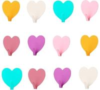 RXXR 12 Pcs Adhesive Hooks Heart Shape Wall Hooks Hangers Heavy Duty Waterproof Creative Sticky Hanger Hook for Kitchen Utensils, Keys, Robe, Coat, Towel, Bags