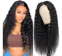 RXY Deep Water Wave 4x4 Closure 180% Density Lace Front Wigs Human Hair Real Hair Wig Pre Plucked Wear and Go Glueless wig human hair for Black Women Nature Color 24Inch