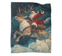 RXYKCUNVT 3D Christmas Print Plush Fleece Throw Blanket - Festivals Design for Kids, Teens, And Adults - Soft And Warm Microfiber - Perfect for Sofa, Couch, And Bed 80x90inch(200x230cm)