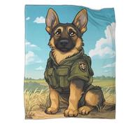 RXYKCUNVT 3D German Shepherd Dog Design Luxurious, Super Soft, Warm And Cosy Blankets Faux Fleece Sofa And Bed Blankets Dog Collection for Children And Teenagers 40x50inch(100x130cm)