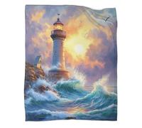 RXYKCUNVT 3D Lighthouse Print Plush Fleece Throw Blanket - Beacon Design for Kids, Teens, And Adults - Soft And Warm Microfiber - Perfect for Sofa, Couch, And Bed 40x50inch(100x130cm)
