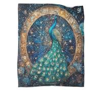 RXYKCUNVT 3D Peacock Print Plush Fleece Throw Blanket - Bird Design for Kids, Teens, And Adults - Soft And Warm Microfiber - Perfect for Sofa, Couch, And Bed 60x80inch(150x200cm)