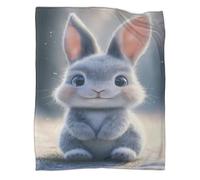 RXYKCUNVT Rabbit Plush Fleece Throw Blanket 3D Bunny Theme for Kids And Adults-Soft Cozy Sherpa Blanket, Perfect for Sofa Bed 50x60inch(127x152cm)