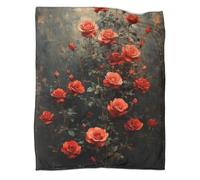 RXYKCUNVT Rose Floral Fuzzy Sherpa Fleece Throw Blanket-3D Red Flower Theme Soft Warm Plush Blanket for Kids, Teens, And Adults, Versatile Use 60x80inch(150x200cm)