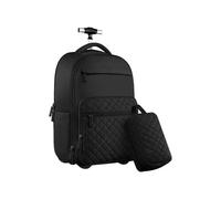 RxyOu Rolling Backpack, Large Capacity, Telescopic Handle, Silent Omnidirectional Wheels, Suitable for Men and Women, Business, Outdoor Activities, and StudentsBlack,A