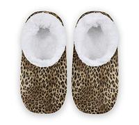 Rxyy Animal Leopard Skin Slippers for Women and Men, Womens Coral Fleece Indoor Slippers House Slippers Socks Fuzzy Feet Slippers Bedroom Slippers Non-Slip