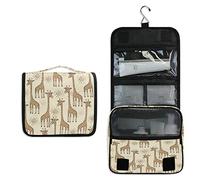 RXYY Hanging Travel Cute African Giraffe Pattern Toiletry Bag Folding Bathroom Gym Organizer Portable Cosmetic Wash Bag for Women Girls
