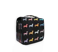 RXYY Hanging Travel Cute Color Dogs Dachshund Toiletry Bag Folding Bathroom Gym Organizer Portable Cosmetic Wash Bag for Women Girls