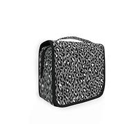 RXYY Hanging Travel Grey Animal Leopard Print Toiletry Bag Folding Bathroom Gym Organizer Portable Cosmetic Wash Bag for Women Girls