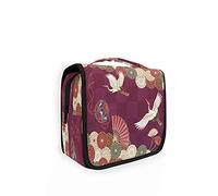 RXYY Hanging Travel Japanese Flower Chrysanthemum Canes Toiletry Bag Folding Bathroom Gym Organizer Portable Cosmetic Wash Bag for Women Girls