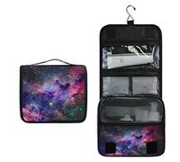RXYY Hanging Travel Nebula Galaxy Space Toiletry Bag Folding Bathroom Gym Organizer Portable Cosmetic Wash Bag for Women Girls