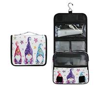 RXYY Hanging Travel Watercolor Magic Gnomes Stars Toiletry Bag Folding Bathroom Gym Organizer Portable Cosmetic Wash Bag for Women Girls