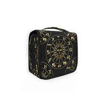 RXYY Hanging Travel Zodiac Sun Toiletry Bag Folding Bathroom Gym Organizer Portable Cosmetic Wash Bag for Women Girls