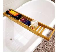 ry Bathtub Tray Caddy nizer - Spa Bath Tray for Wine Boo Tablets & More - Adjustable Bath Shelf Rack for Relaxat & Bathroom Accessories