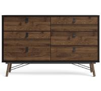 Ry Black 6 Drawer Wide Chest