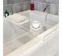ry Black Stainless Steel Bathtub Caddy Tray - Non-Slip Shower nizer for Most Tubs Perfect for Relaxing Bath Time Dimeons: 32.3" x 7.9" x 1.2"