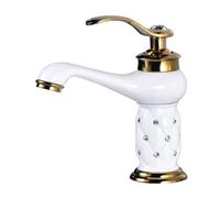 RY Brass Kitchen Faucet - Single Handle Diamond Mixer Tap, Hot & Cold Water for Farmhouse, Bar, Bathroom Sink - Slish & Design