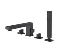 ry Brushed d Widespread Bathtub Faucet - Ele Sink Mixer Tap with Black Brass h & Handheld Showerhead for Bathroom Upgrade