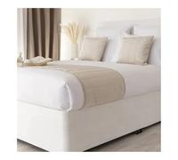 ry Faux Suede Bed Skirt - Easy Install Elastic Wrap-Around Design White King Size (180 x 200 x 48 cm) - Slish Bedroom Decor 3-Sided Fabric Cove
