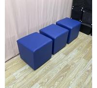 ry Royal Blue PU Leather Square Footstool - Slish Low Stool for Office, Bedroom, Fitting Room, Exhibit Halls & Shopping Malls (30x30x30cm)