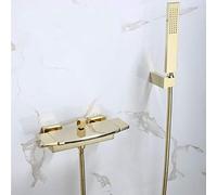 ry Wall-Mounted Bath Waterfall Faucet - Brass Anti-Rust Wide Spout Tap for Bathtub, Slish Modern Design, Easy Inllat, Ele Water Flow for Contemporary Bathrooms