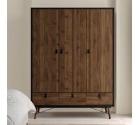 Ry Wardrobe - 3 Door - 3 Drawer - Black