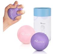 RYACO 2PCS Hand Exercise Gel Stress Balls Set, Soft & Hard Gel Balls Set of 2 for Adults & Kids - Anxiety Relief, Resistance Training, Easy Squeeze, Grip Strength (Purple & Pink)