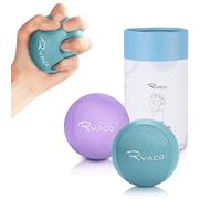 RYACO 2PCS Hand Exercise Gel Stress Balls Set, Soft & Hard Gel Balls Set of 2 for Adults & Kids - Anxiety Relief, Resistance Training, Easy Squeeze, Grip Strength (Purple & Green)
