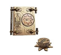 RYAJK Book of Hamunaptra The Mummy Prop Replica The Mummy Books and Key Bundle Book of The Dead Handmade Resin Artwork Decorative Magic Book with Key Ornament Magic Book (Gold With Key)