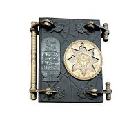 RYAJK Book of Hamunaptra The Mummy Prop Replica The Mummy Books and Key Bundle Book of The Dead Handmade Resin Artwork Decorative Magic Book with Key Ornament Magic Book (Black)