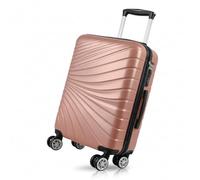 Ryan Air Wizz Air Approved Hardcase Suitcase with Detachable 360 Degree Spinner Wheels - 40x20x25 - Lightweight Ideal for Short Trips - Secure Combination Lock (Rose Gold)