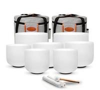 RYAN DVAN Forested Quartz Crystal Singing Bowl (7-12 inch 432 hz With Carrying Case, 7pcs White Singing Bowls)