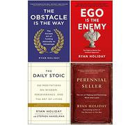 Ryan Holiday Collection 4 Books Set (The Obstacle is the Way, Ego is the Enemy, The Daily Stoic, Perennial Seller)
