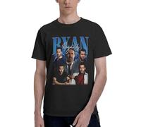 Ryan Reynolds T Shirt Men's Summer Breathe Round Neck Tee Casual Short Sleeve Tops Black