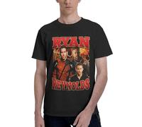 Ryan Reynolds T Shirt Men's Summer Breathe Round Neck Tee Casual Short Sleeve Tops Black