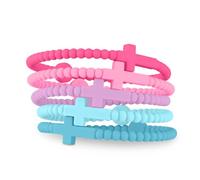 Ryan & Rose Jesus Bracelets - Cross Silicone Bracelet (Berry Bliss, Extra Small)