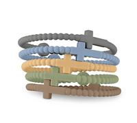 Ryan & Rose Jesus Bracelets - Cross Silicone Bracelet, L, Silicone, no gemstone