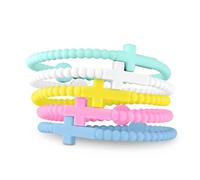 Ryan & Rose Jesus Bracelets - Cross Silicone Bracelet, S, no gemstone