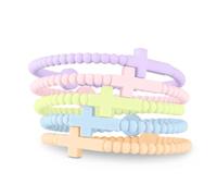 Ryan & Rose Jesus Bracelets - Cross Silicone Bracelet (Sun Kissed, Medium)
