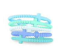 Ryan & Rose Jesus Bracelets - Cross Silicone Bracelet (Waves, Medium)