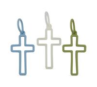 Ryan & Rose Silicone Cross Charms - Share Jesus & Flex Your Faith - Christian Charm for Backpacks, Keychains, Gifts (Believe)
