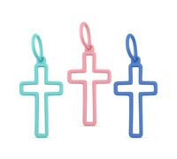 Ryan & Rose Silicone Cross Charms - Share Jesus & Flex Your Faith - Christian Charm for Backpacks, Keychains, Gifts (Radiant)