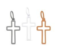 Ryan & Rose Silicone Cross Charms - Share Jesus & Flex Your Faith - Christian Charm for Backpacks, Keychains, Gifts (Mercy)