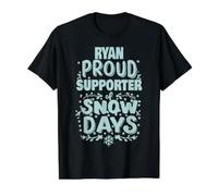 Ryan Supporter of Snow Days Ryan Christmas Winter Holiday Value Graphic T-Shirt, Men, Black, L