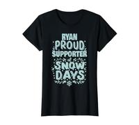 Ryan Supporter of Snow Days Ryan Christmas Winter Holiday Value Graphic T-Shirt, Women, Black, M